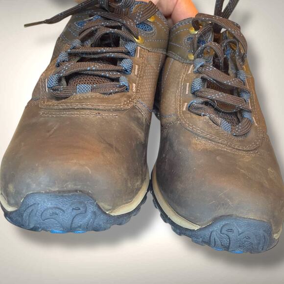 Wmn's TIMBERLAND Hiking Shoes, Waterproof Low Top Brown and Blue Great Condition - Picture 4 of 13